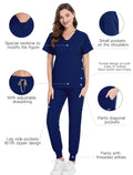V - Neckland Jogger Scrub set - Nursecaresuites - Online Healthcare BoutiqueB0B31717TR