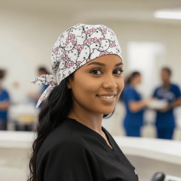7 Benefits of Wearing Satin-lined Hello Kitty Scrub Caps - Nursecaresuites - Online Healthcare Boutique