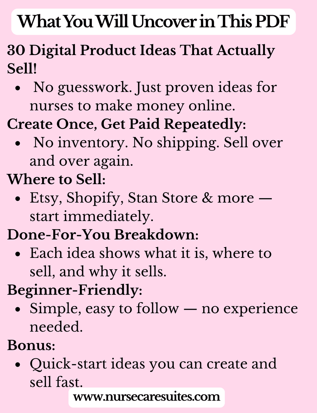 30 Digital Product Ideas for Nurses That Make Money While You Sleep - Nursecaresuites - Online Healthcare BoutiqueE - bookcreate once sell foreverdigital downloads for nursesdigital planner for nurses
