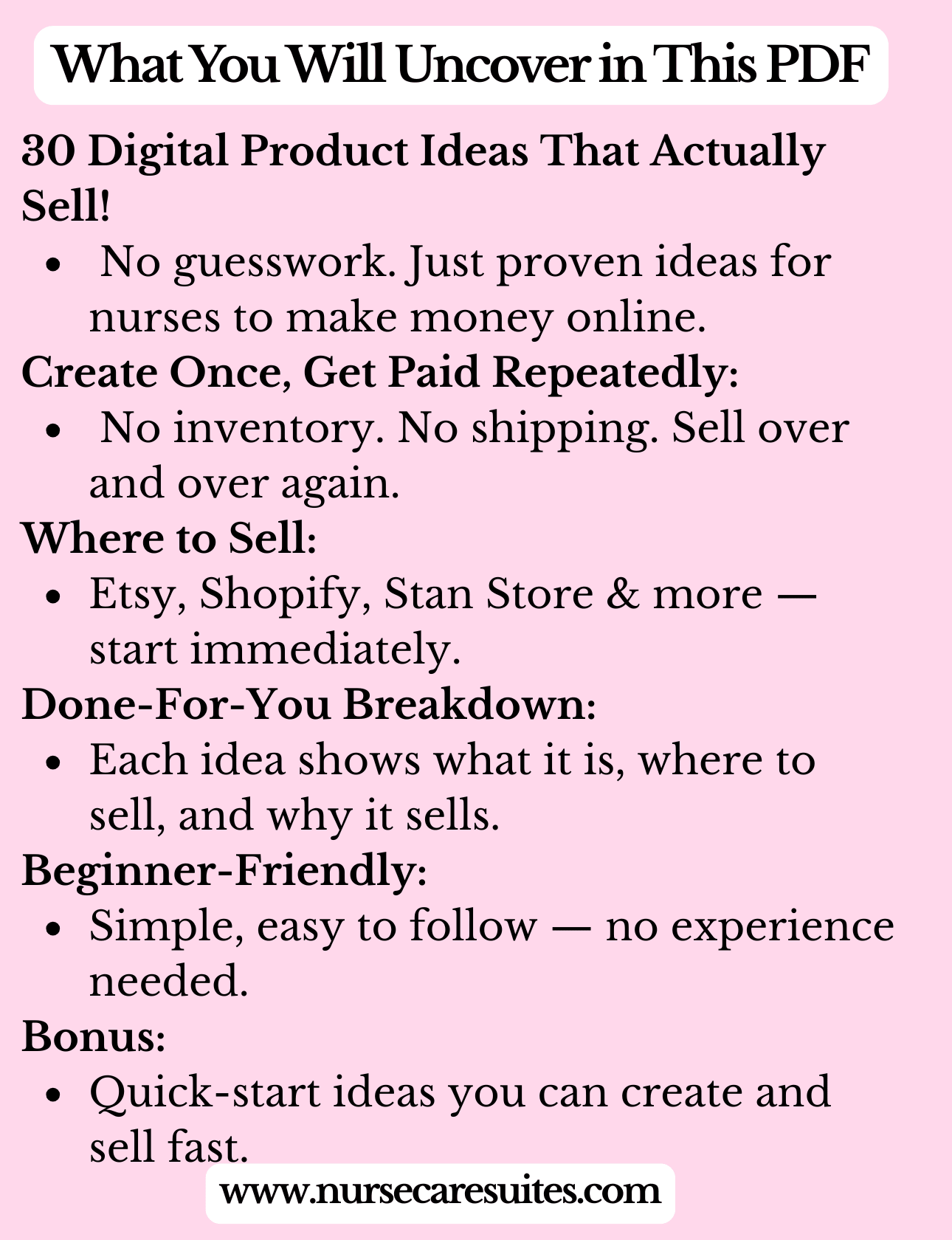 30 Digital Product Ideas for Nurses That Make Money While You Sleep - Nursecaresuites - Online Healthcare BoutiqueE - bookcreate once sell foreverdigital downloads for nursesdigital planner for nurses