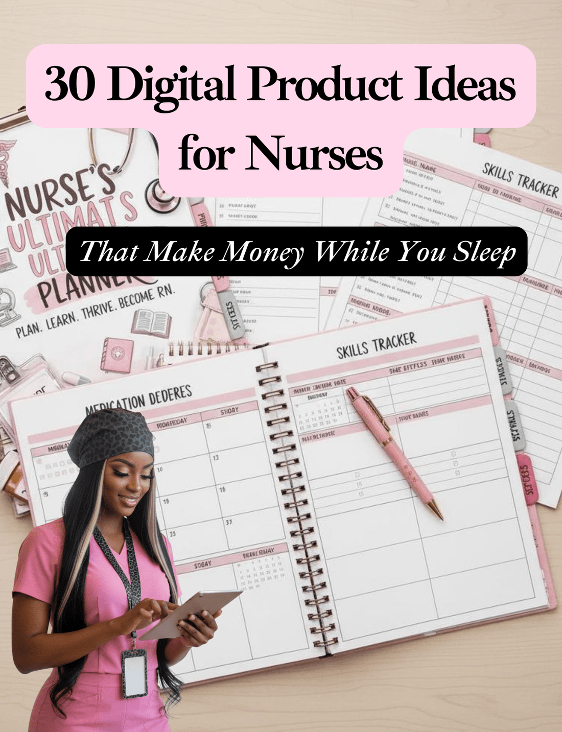 30 Digital Product Ideas for Nurses That Make Money While You Sleep - Nursecaresuites - Online Healthcare BoutiqueE - bookcreate once sell foreverdigital downloads for nursesdigital planner for nurses