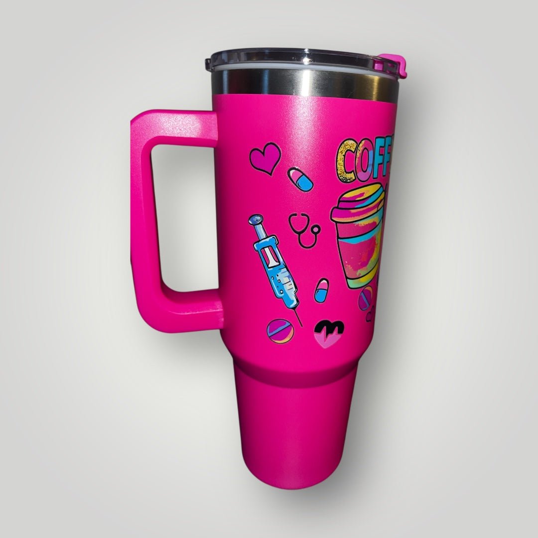 40oz Nurse Themed Tumblers with Handle and Straw Stainless Steel Thermal Bottle - Nursecaresuites - Online Healthcare Boutiquetumbler40 oz tumblers40oz insulated cup40oz tumbler