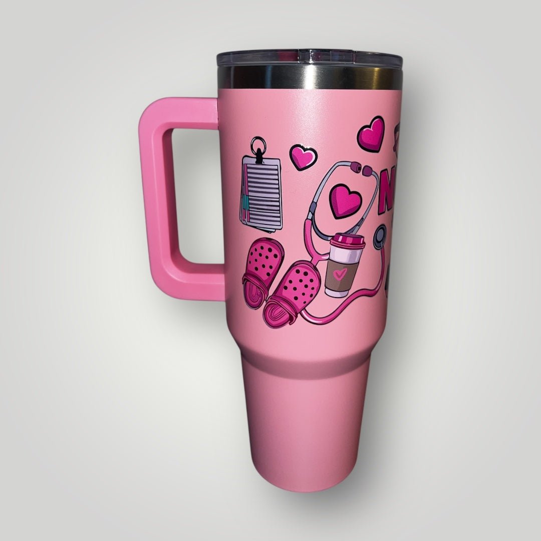 40oz Nurse Themed Tumblers with Handle and Straw Stainless Steel Thermal Bottle - Nursecaresuites - Online Healthcare Boutiquetumbler40 oz tumblers40oz insulated cup40oz tumbler