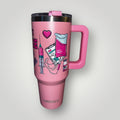 40oz Nurse Themed Tumblers with Handle and Straw Stainless Steel Thermal Bottle - Nursecaresuites - Online Healthcare Boutiquetumbler40 oz tumblers40oz insulated cup40oz tumbler