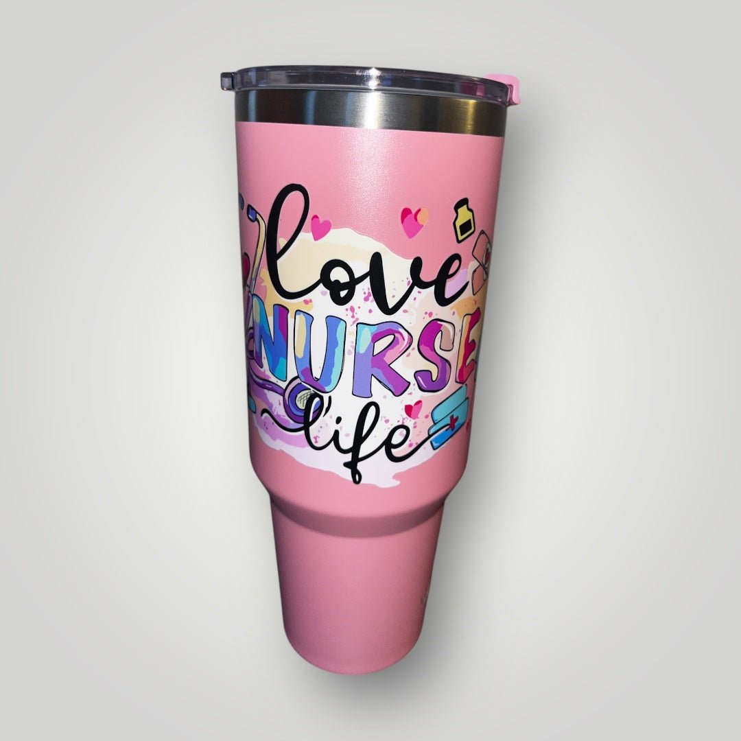 40oz Nurse Themed Tumblers with Handle and Straw Stainless Steel Thermal Bottle - Nursecaresuites - Online Healthcare Boutiquetumbler40 oz tumblers40oz insulated cup40oz tumbler