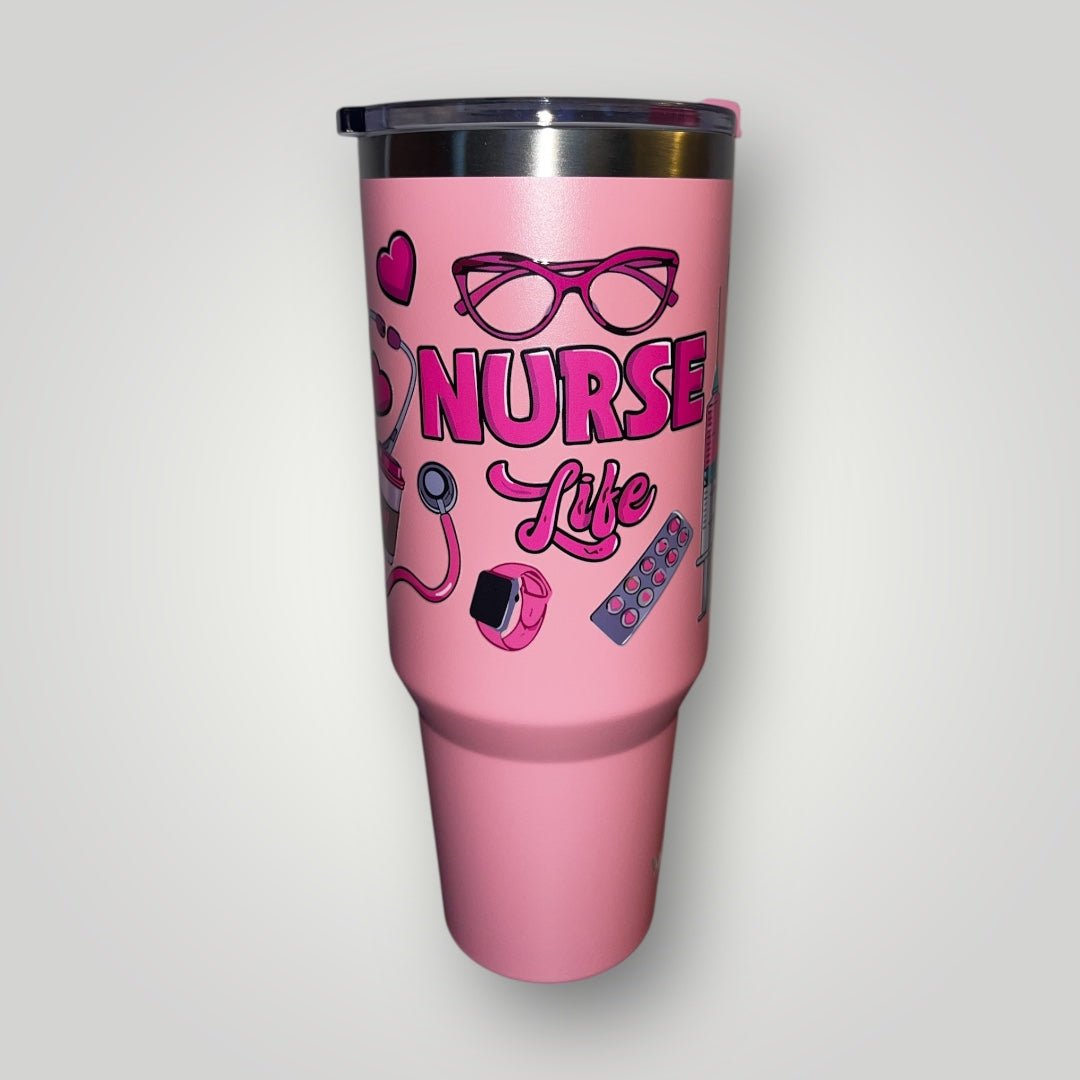 40oz Nurse Themed Tumblers with Handle and Straw Stainless Steel Thermal Bottle - Nursecaresuites - Online Healthcare Boutiquetumbler40 oz tumblers40oz insulated cup40oz tumbler