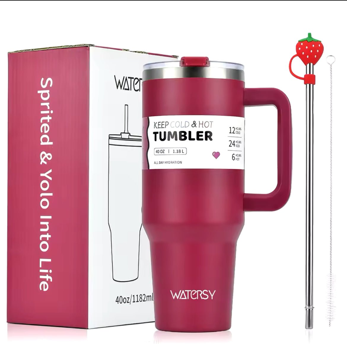 40oz Tumbler with Handle and Straw Stainless Steel Thermal Bottle - Nursecaresuites - Online Healthcare Boutiquetumbler40 oz tumblersblack water bottle pill organizertumbler