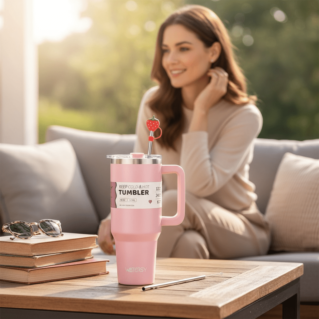 40oz Tumbler with Handle and Straw Stainless Steel Thermal Bottle - Nursecaresuites - Online Healthcare Boutiquetumbler40 oz tumblers40oz insulated cup40oz tumbler