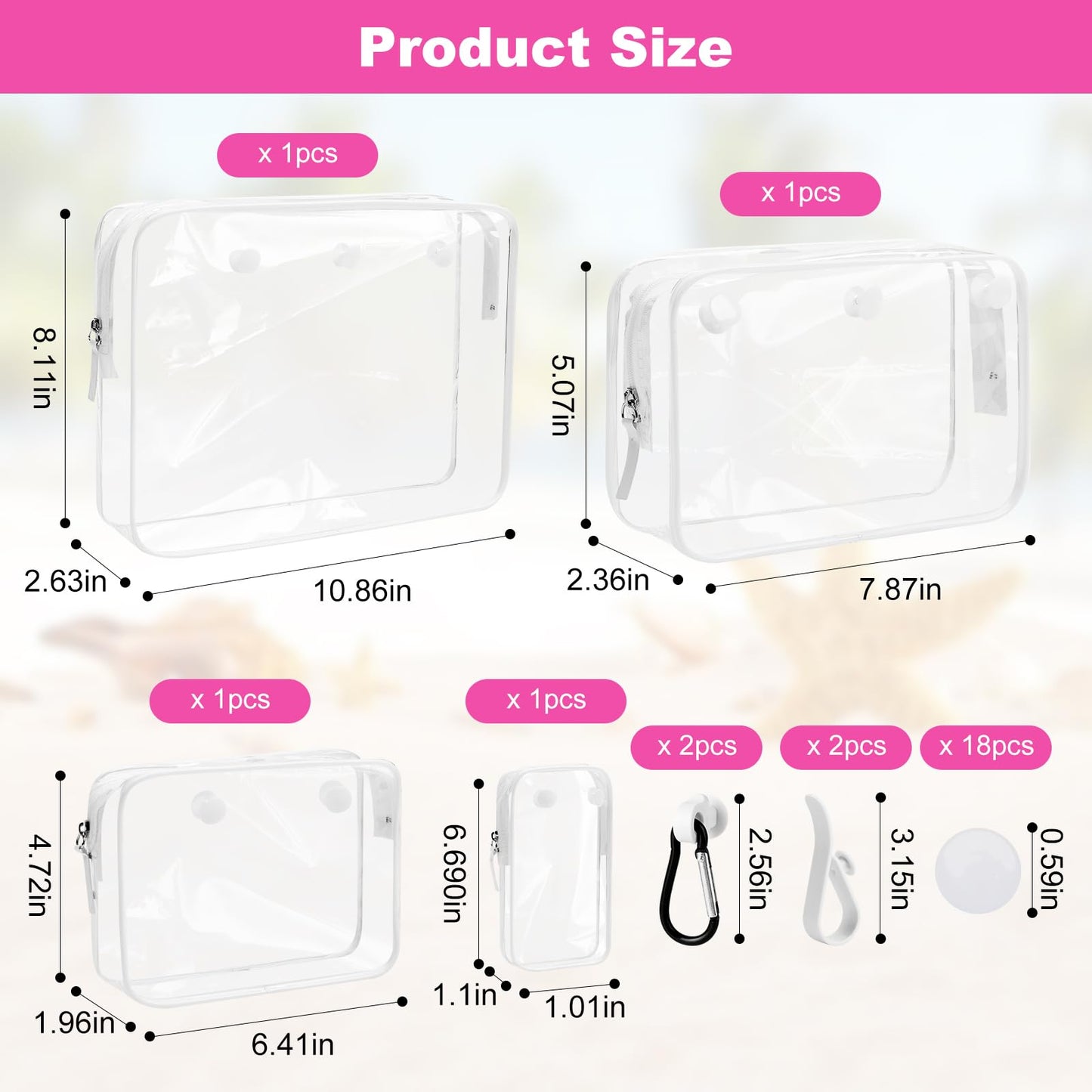 4pack Clear Nurse Tote Bag Inserts - Nursecaresuites - Online Healthcare BoutiqueAccessoriesbeach bagbeach toteblack toteB0D7L7DK59