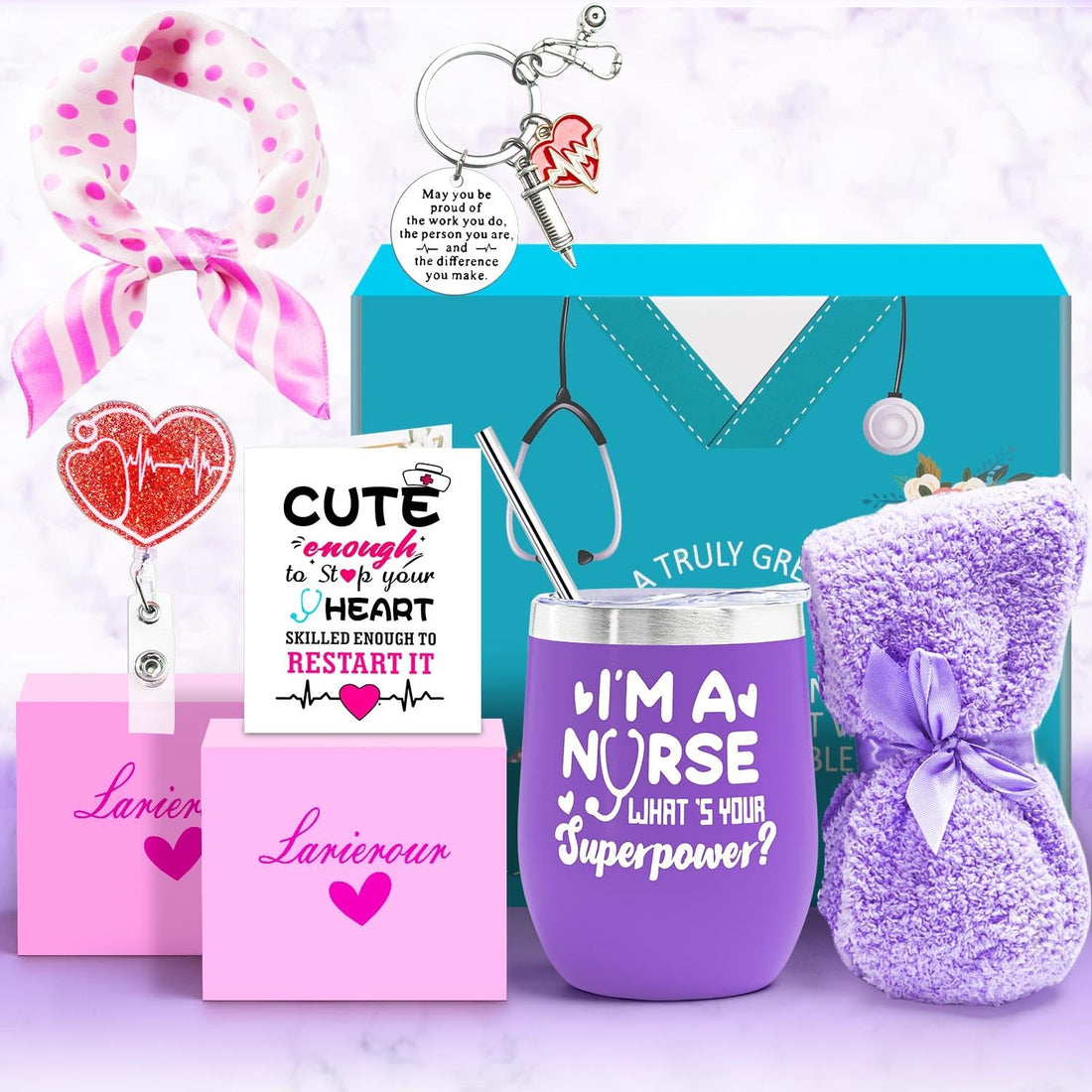 7 - Piece Nurse Gift Box Set – Ready - to - Give Appreciation Gift for Nurses, Students & Practitioners - Nursecaresuites - Online Healthcare BoutiqueGift Boxes7 piece nurse gift setappreciation gift for healthcare heroescozy nurse socksB08VDQFYQD - 1