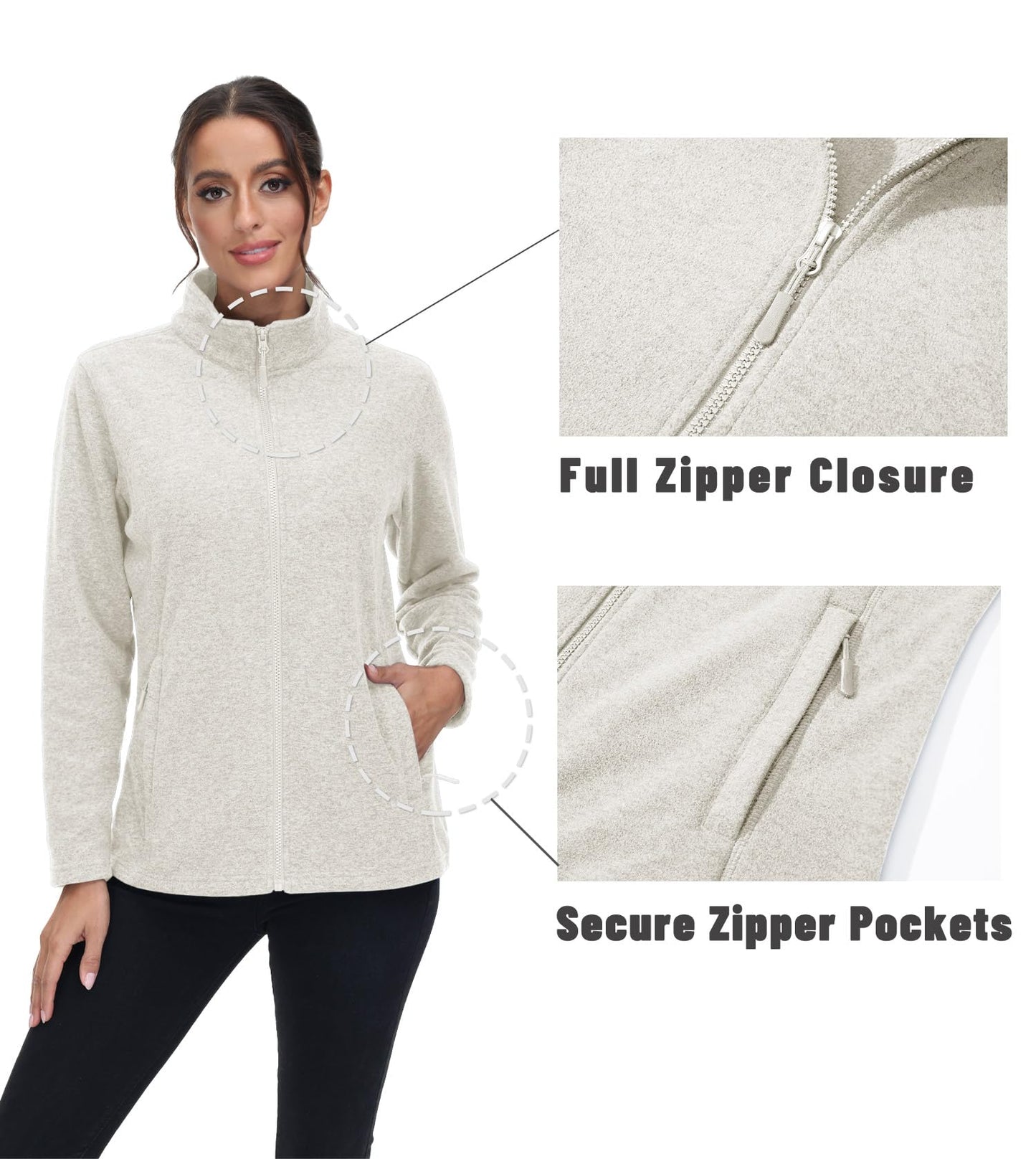 Lightweight Polar Fleece Jacket Zip Up