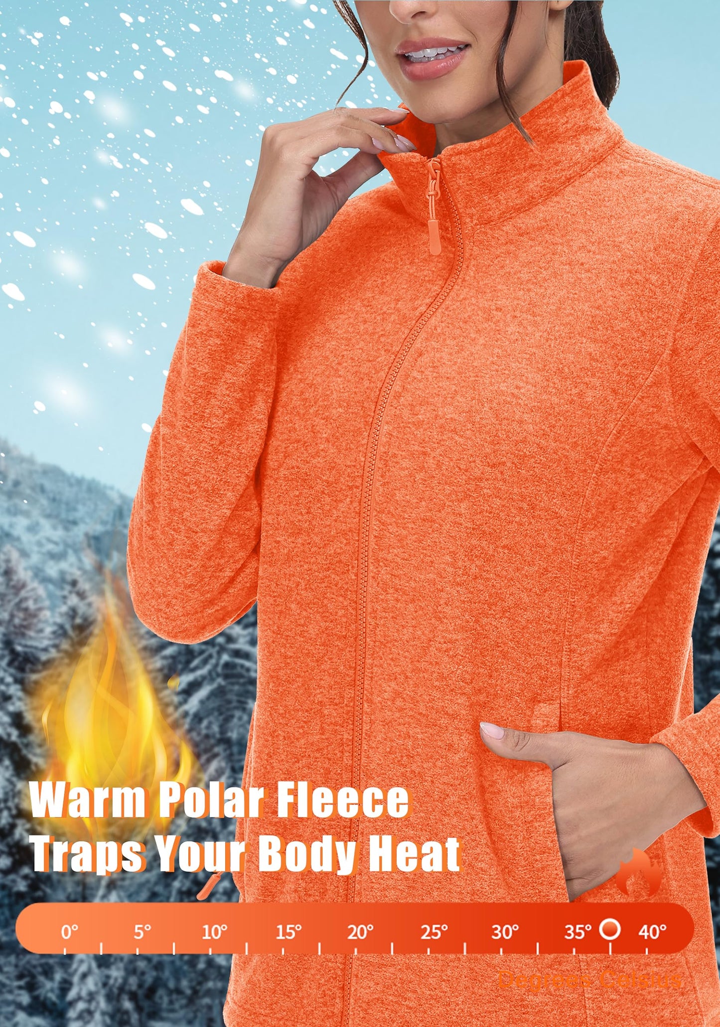 Lightweight Polar Fleece Jacket Zip Up