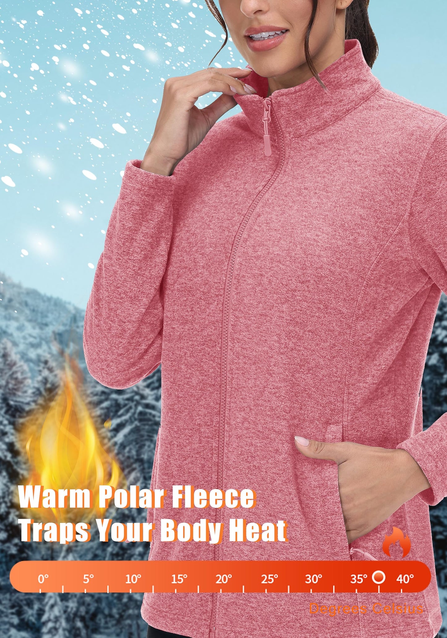 Lightweight Polar Fleece Jacket Zip Up