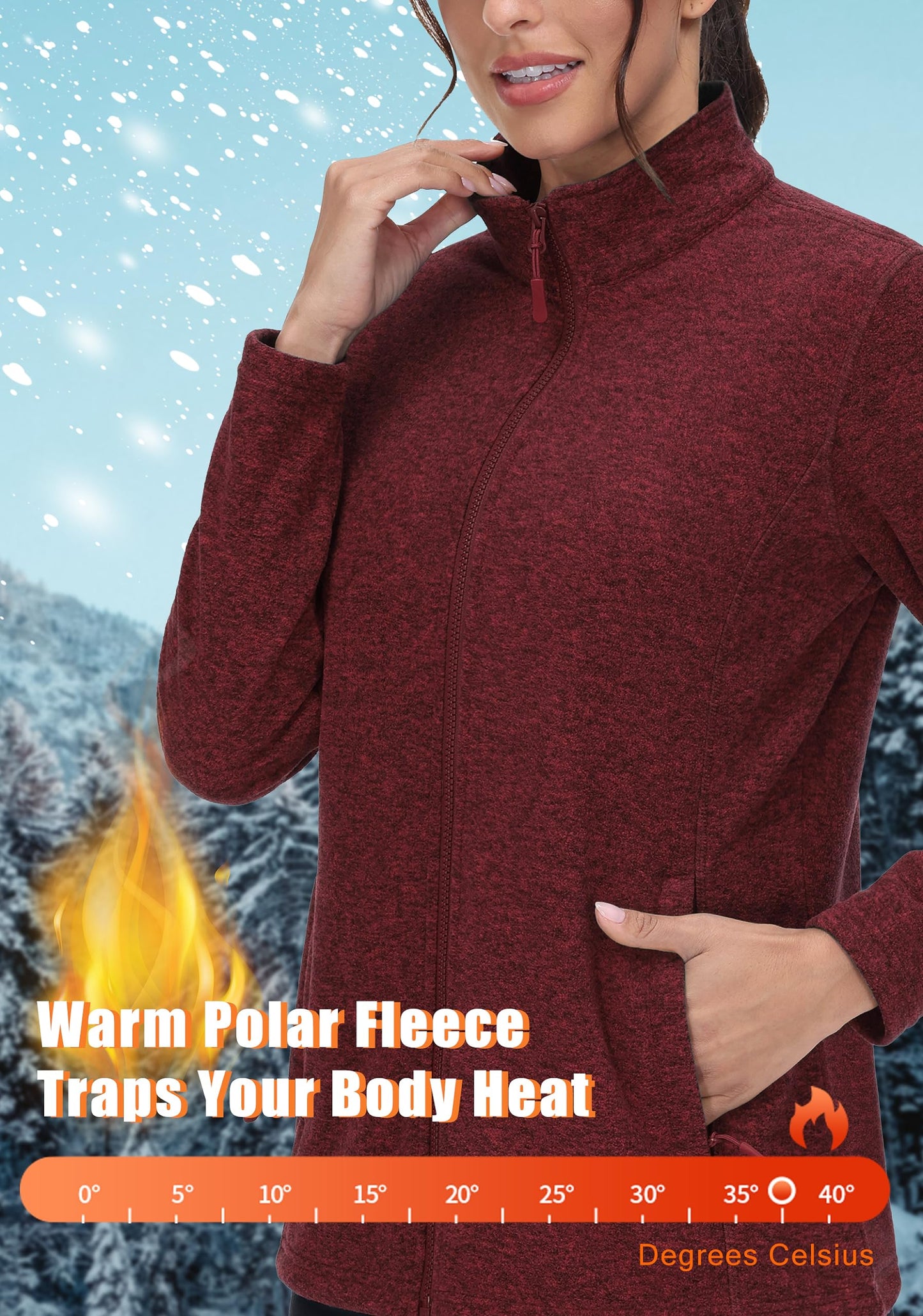 Lightweight Polar Fleece Jacket Zip Up