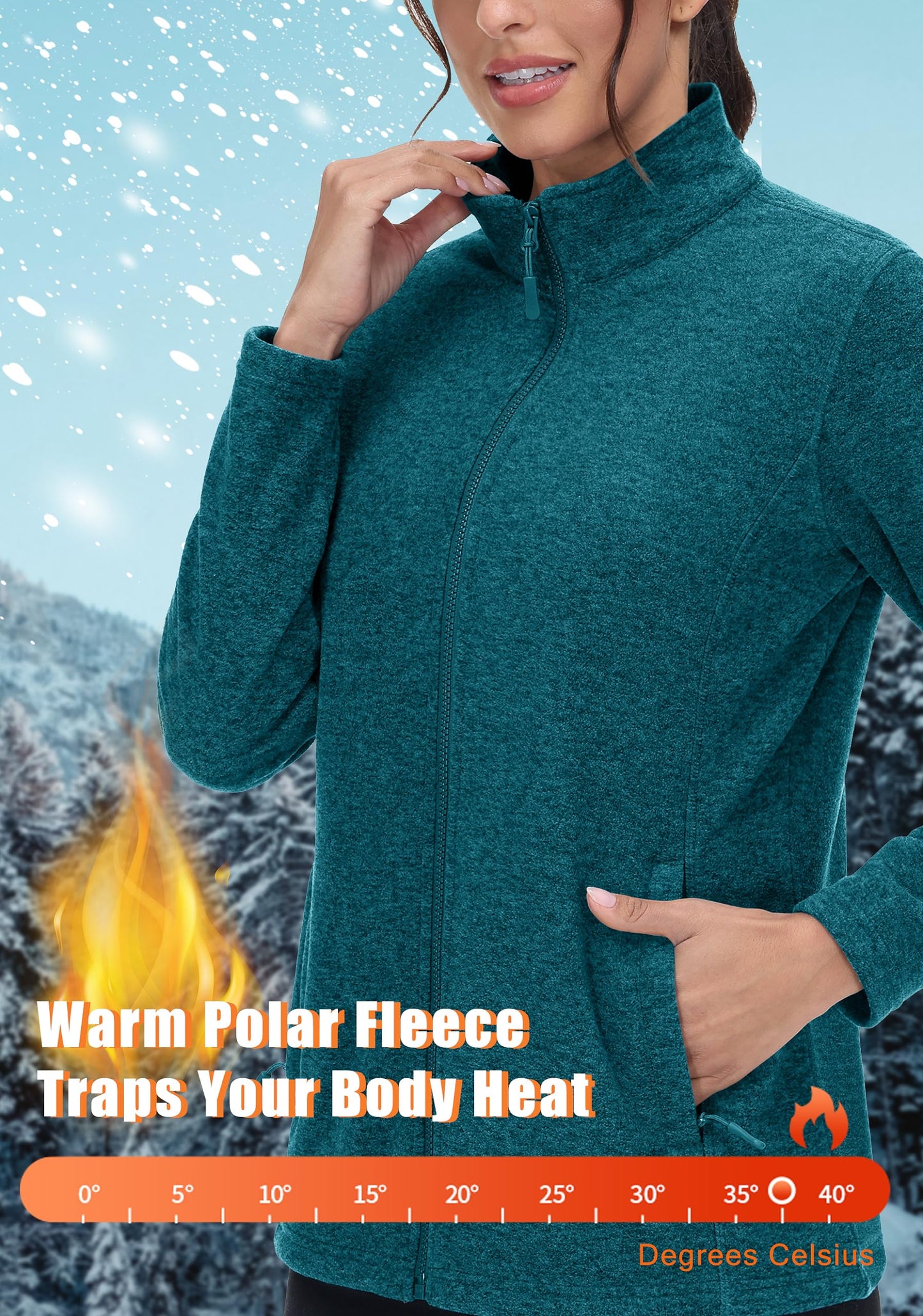 Lightweight Polar Fleece Jacket Zip Up