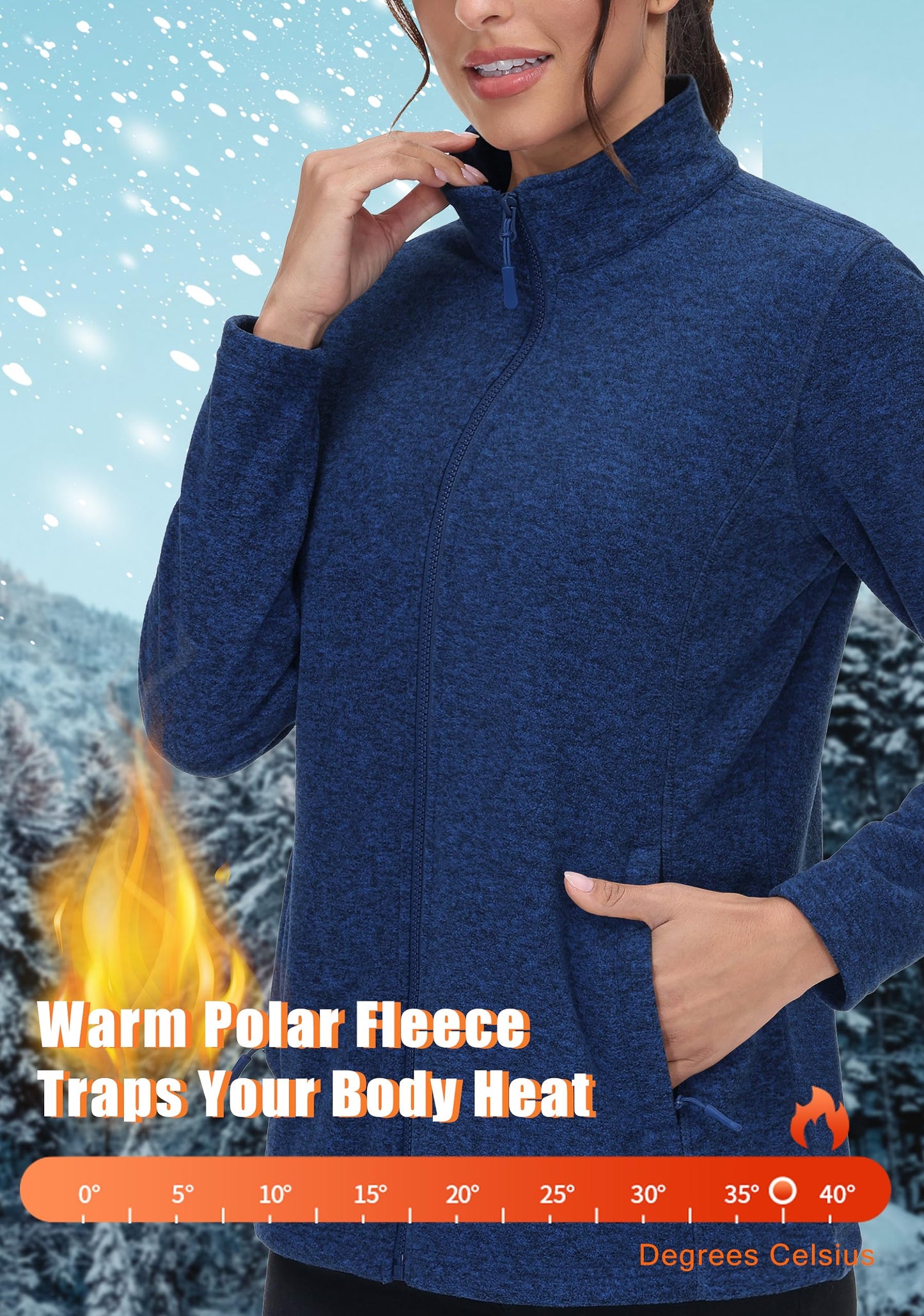 Lightweight Polar Fleece Jacket Zip Up