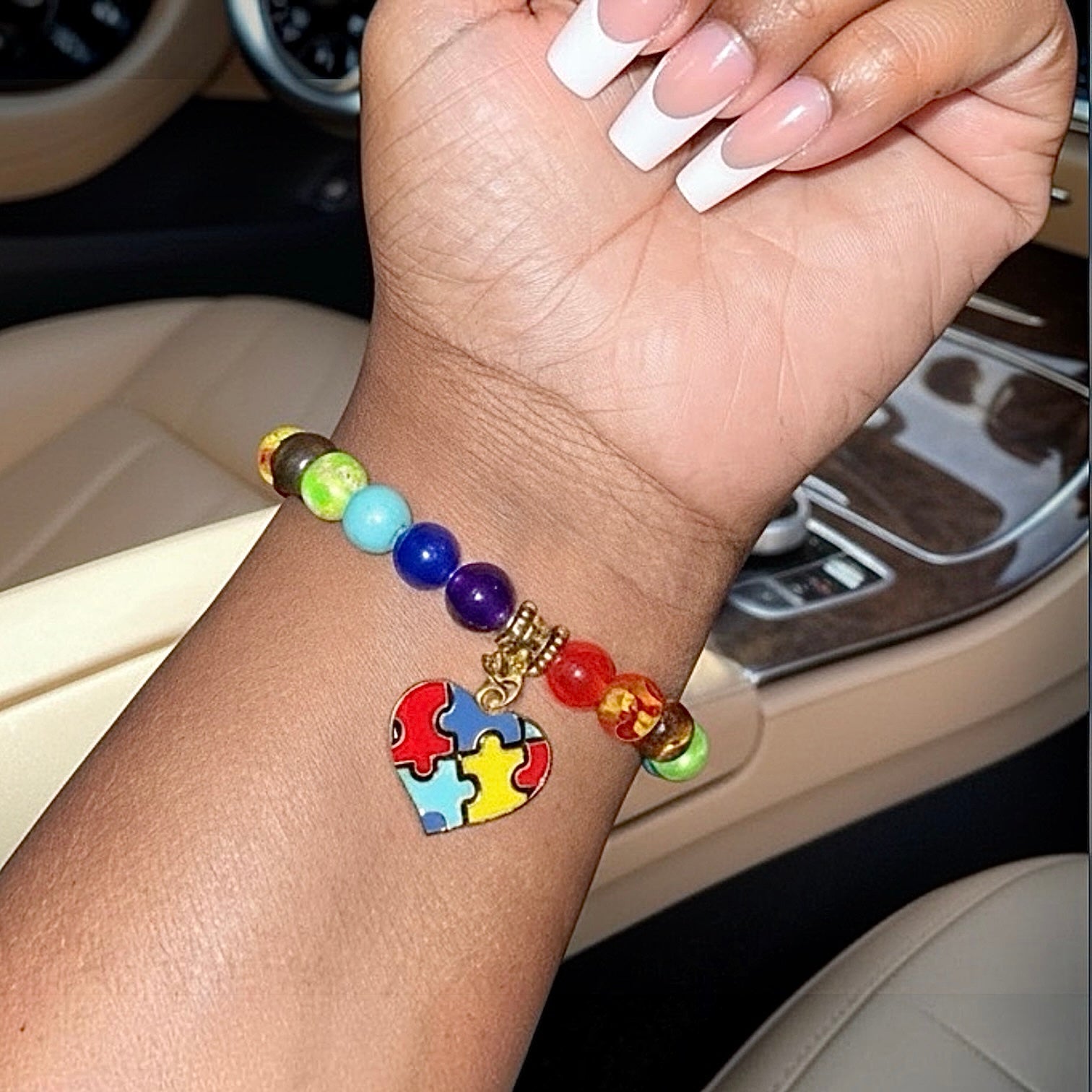 Autism Acceptance Puzzle Heart Beaded Bracelet | Stretch Bracelet | Neurodiversity Gift | Healthcare Worker Gift - Nursecaresuites - Online Healthcare Boutiqueautism acceptanceautism braceletautism gift