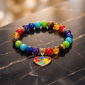 Autism Acceptance Puzzle Heart Beaded Bracelet | Stretch Bracelet | Neurodiversity Gift | Healthcare Worker Gift - Nursecaresuites - Online Healthcare Boutiqueautism acceptanceautism braceletautism gift