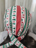Christmas Satin - Lined Scrub Caps – Holiday Nurse Scrub Caps - Nursecaresuites - Online Healthcare BoutiqueScrub CapAdjustable Scrub CapAdjustable Tie BackBreathable