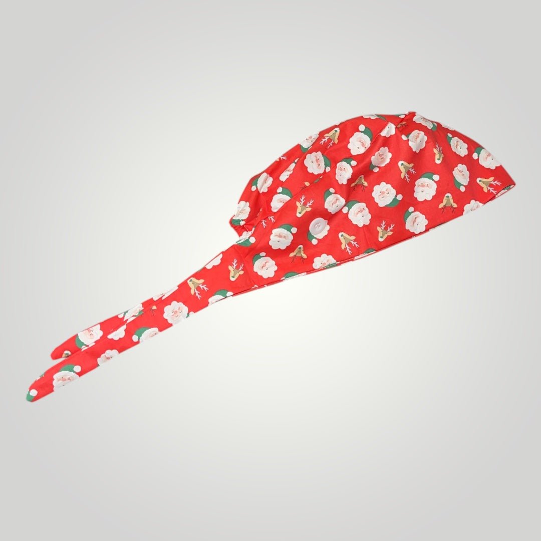 Christmas Satin - Lined Scrub Caps – Holiday Nurse Scrub Caps - Nursecaresuites - Online Healthcare BoutiqueScrub CapAdjustable Scrub CapAdjustable Tie BackBreathable
