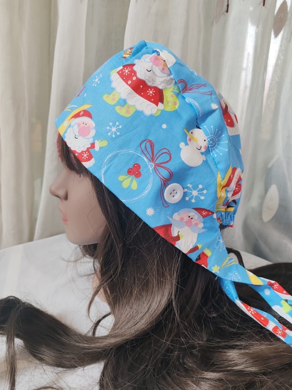 Christmas Satin - Lined Scrub Caps – Holiday Nurse Scrub Caps - Nursecaresuites - Online Healthcare BoutiqueScrub CapAdjustable Scrub CapAdjustable Tie BackBreathable