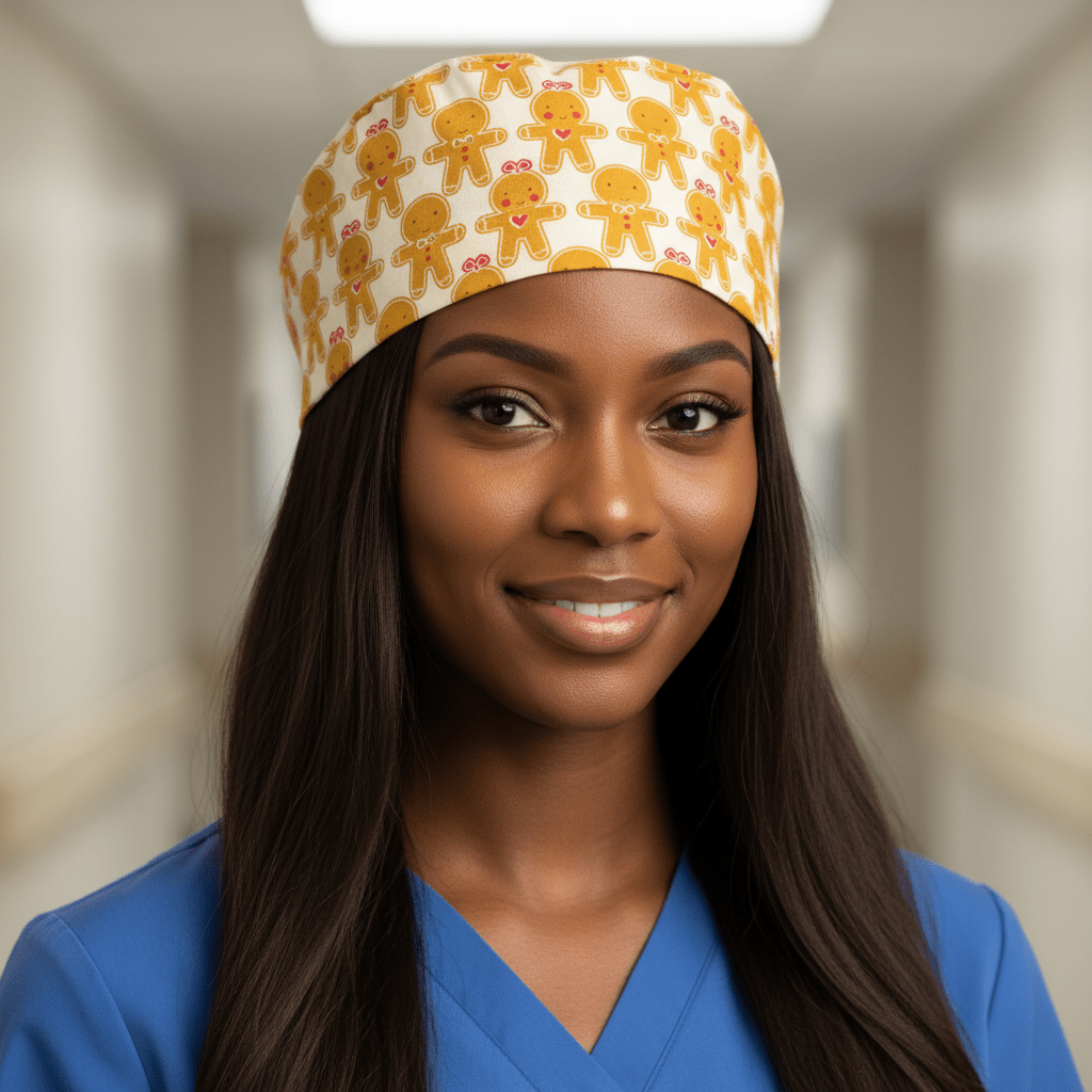 Christmas Satin - Lined Scrub Caps – Holiday Nurse Scrub Caps - Nursecaresuites - Online Healthcare BoutiqueScrub CapAdjustable Scrub CapAdjustable Tie BackBreathable