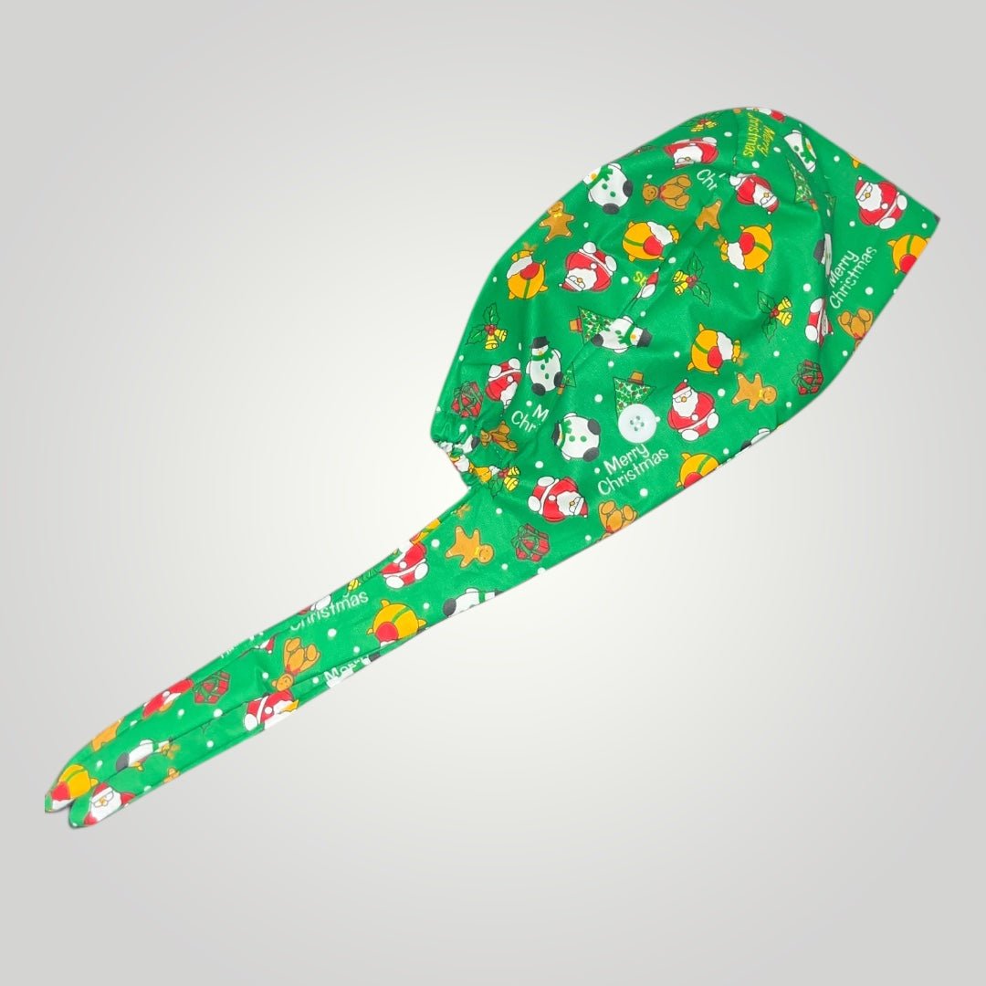 Christmas Satin - Lined Scrub Caps – Holiday Nurse Scrub Caps - Nursecaresuites - Online Healthcare BoutiqueScrub CapAdjustable Scrub CapAdjustable Tie BackBreathable
