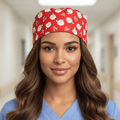 Christmas Satin - Lined Scrub Caps – Holiday Nurse Scrub Caps - Nursecaresuites - Online Healthcare BoutiqueScrub CapAdjustable Scrub CapAdjustable Tie BackBreathable