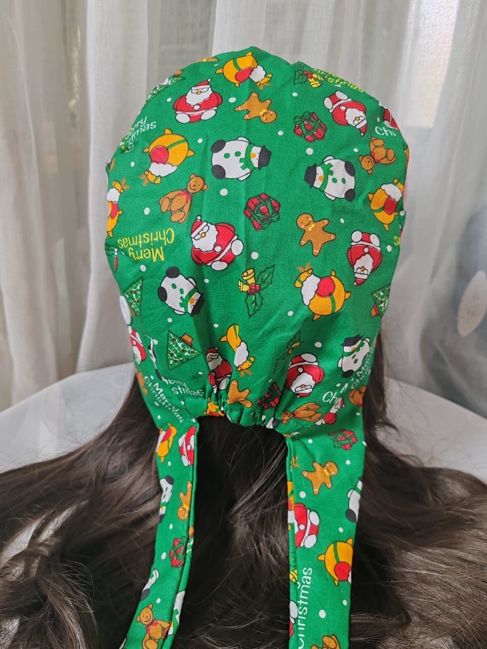 Christmas Satin - Lined Scrub Caps – Holiday Nurse Scrub Caps - Nursecaresuites - Online Healthcare BoutiqueScrub CapAdjustable Scrub CapAdjustable Tie BackBreathable