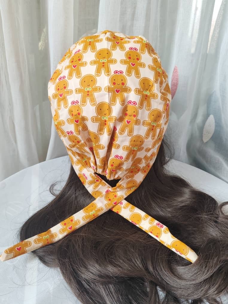 Christmas Satin - Lined Scrub Caps – Holiday Nurse Scrub Caps - Nursecaresuites - Online Healthcare BoutiqueScrub CapAdjustable Scrub CapAdjustable Tie BackBreathable