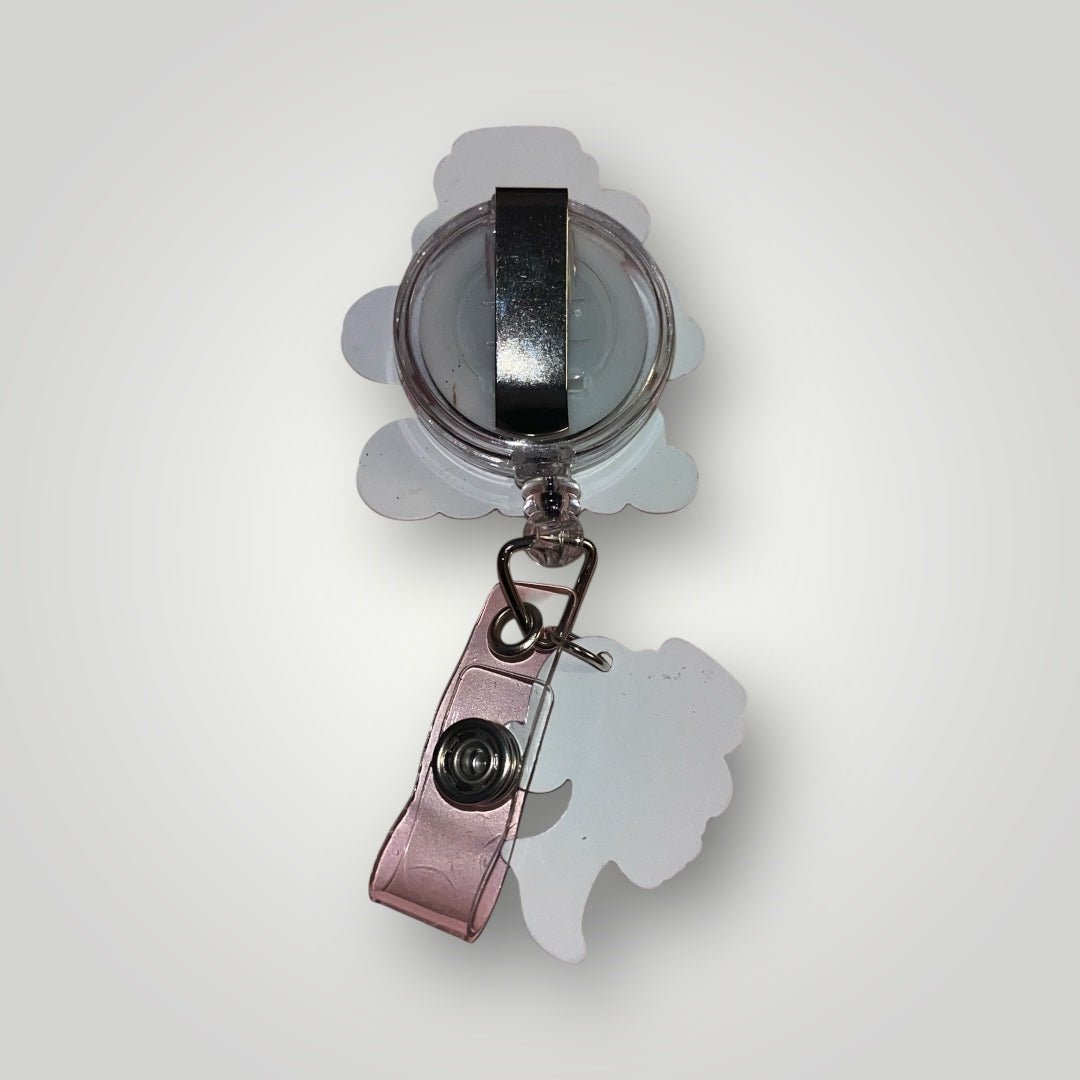 Cute Acrylic Nurse Badge Reel | Retractable ID Holder for Work - Nursecaresuites - Online Healthcare Boutiqueacrylic badge reelaesthetic healthcare workeraesthetic nurse look