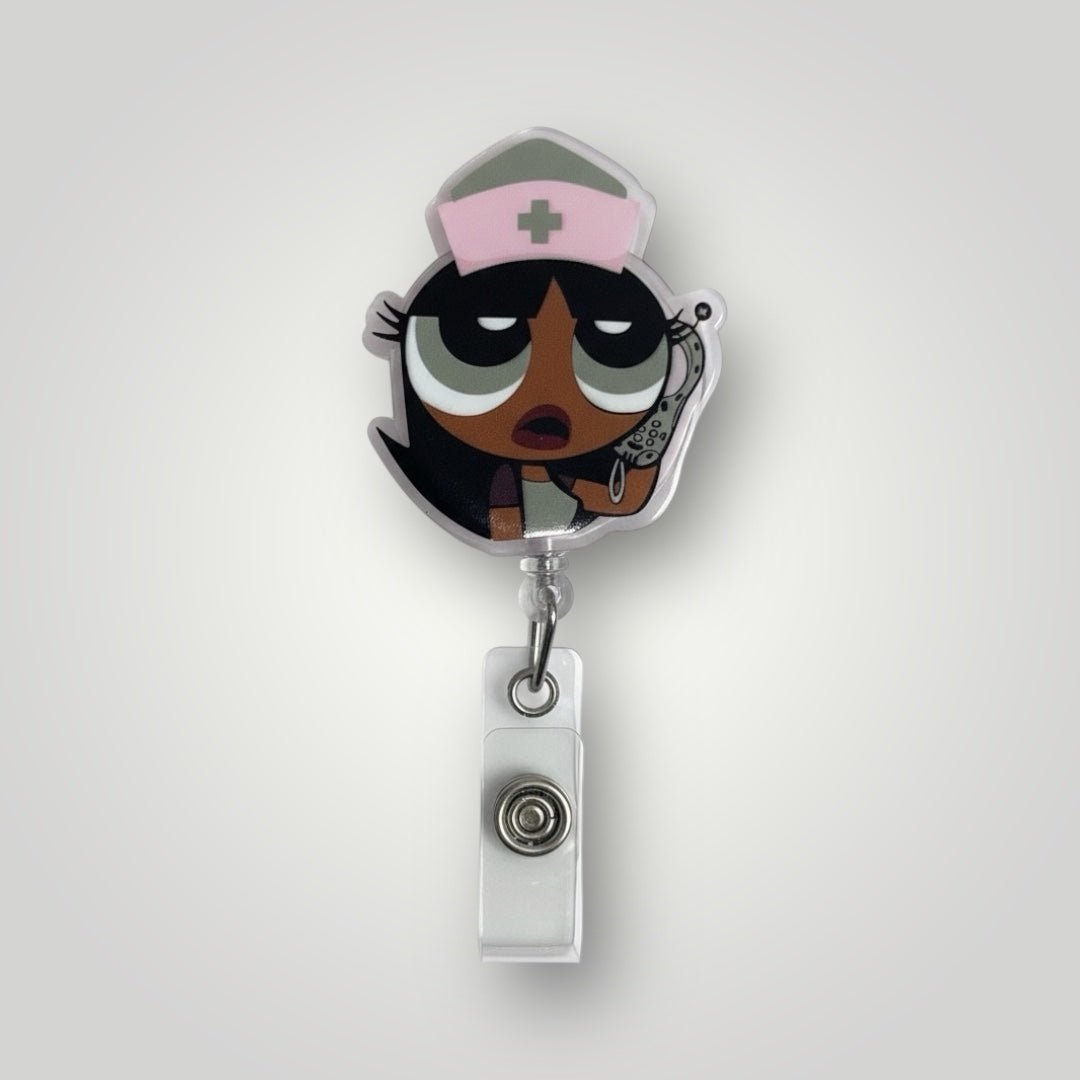 Cute Acrylic Nurse Badge Reel | Retractable ID Holder for Work - Nursecaresuites - Online Healthcare Boutiqueacrylic badge reelaesthetic healthcare workeraesthetic nurse look