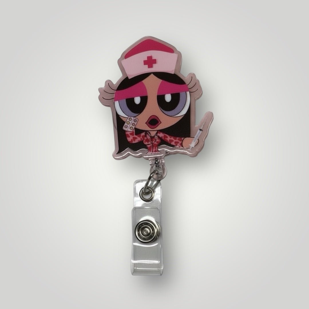 Cute Acrylic Nurse Badge Reel | Retractable ID Holder for Work - Nursecaresuites - Online Healthcare Boutiqueacrylic badge reelaesthetic healthcare workeraesthetic nurse look