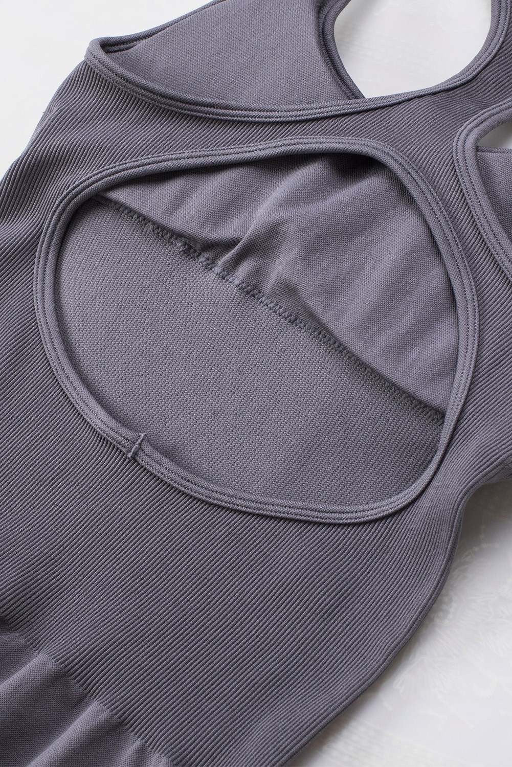 Gray Cutout Racerback Seamless Yoga Jumpsuit - Nursecaresuites - Online Healthcare Boutique