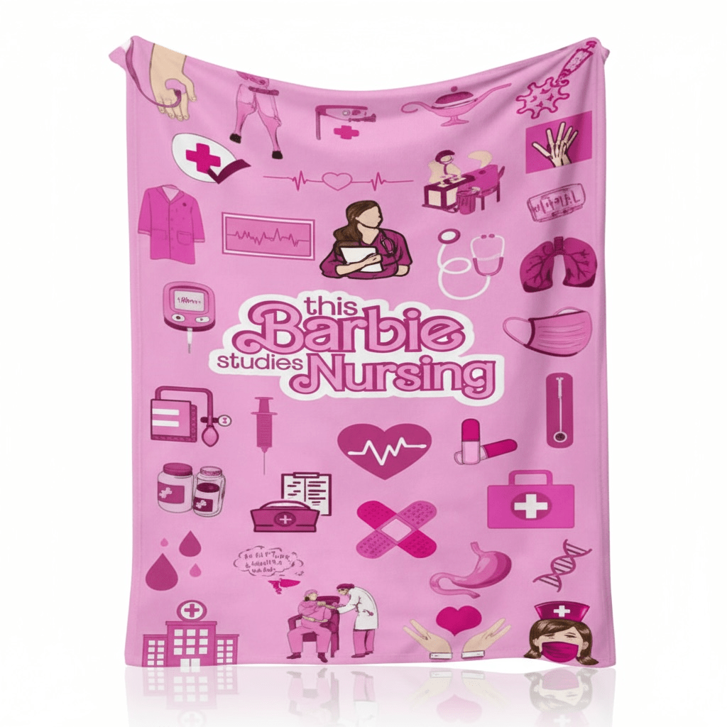 Pink Barbie Throw Blanket