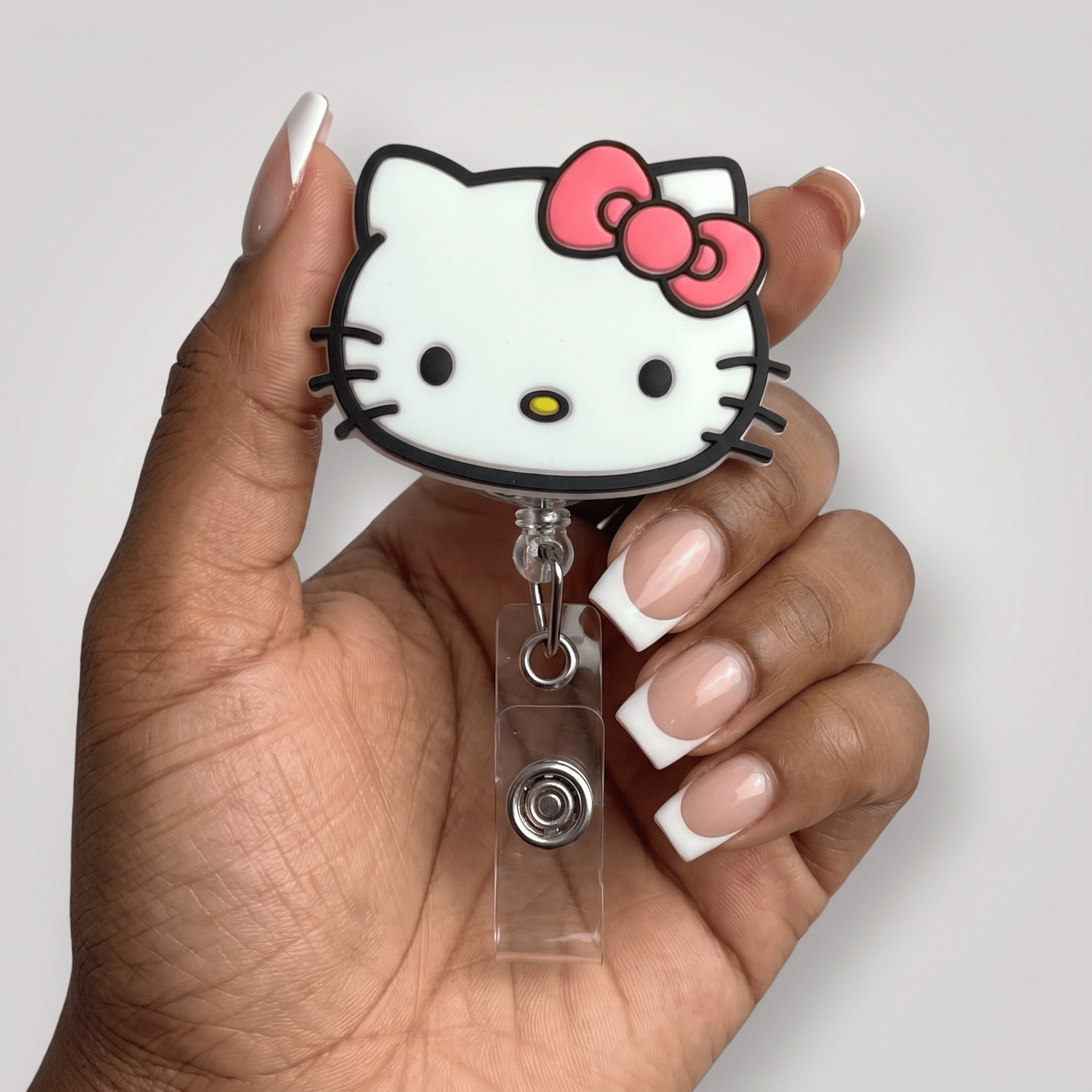 Hello Kitty Badge Reel | ID Holder for Nurses & Healthcare Professionals - Nursecaresuites - Online Healthcare Boutiqueaesthetic healthcare workeraesthetic nurse lookcartoon style badge reel