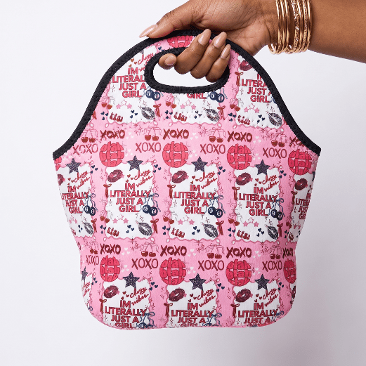 I'm Literally Just A Girl Pink Aesthetic Insulated Neoprene Lunch Bag - Nursecaresuites - Online Healthcare Boutiqueaesthetic accessoriescna giftscoquette aesthetic