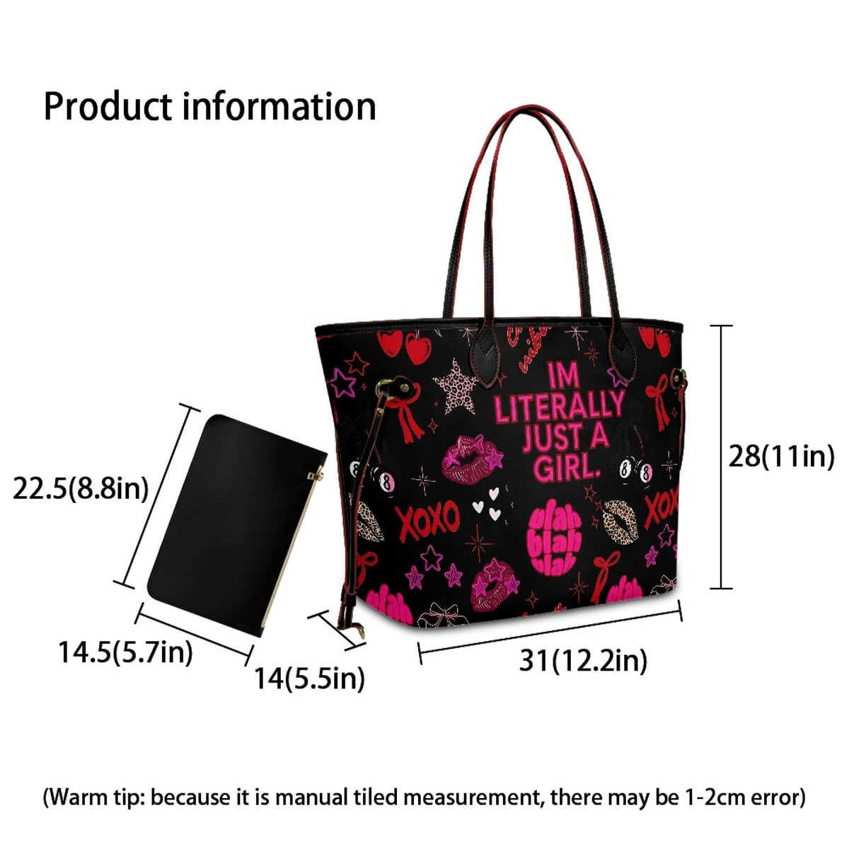 I'm Literally Just A Girl Tote Bag - Nursecaresuites - Online Healthcare Boutiqueclinical bageveryday totefaux leather tote