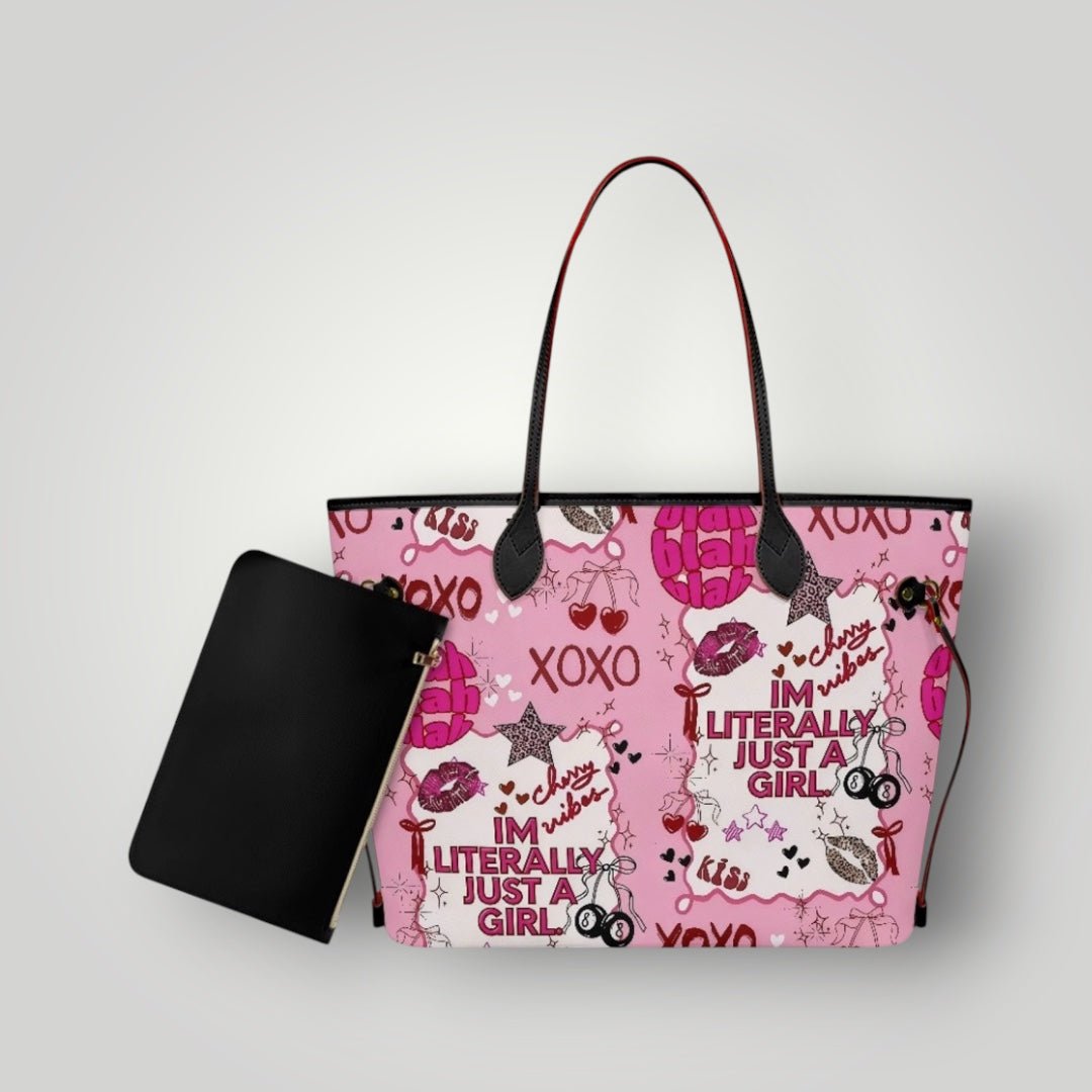 I'm Literally Just A Girl Tote Bag - Nursecaresuites - Online Healthcare Boutiqueclinical bageveryday totefaux leather tote