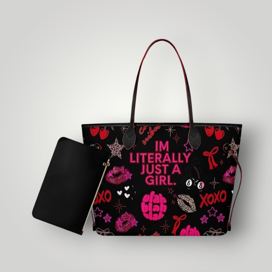 I'm Literally Just A Girl Tote Bag - Nursecaresuites - Online Healthcare Boutiqueclinical bageveryday totefaux leather tote