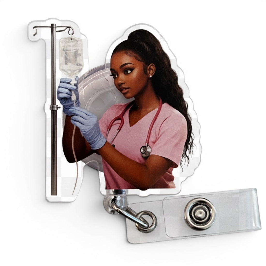 IV Queen Nurse Badge Reel - Nursecaresuites - Online Healthcare Boutiquebadge reelacrylic badge reelaesthetic healthcare workeraesthetic nurse look