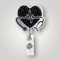 Leopard Heartbeat Stethoscope Badge Reel - Nursecaresuites - Online Healthcare Boutiquebadge reelcna accessoriescna badge reelcute badge reel