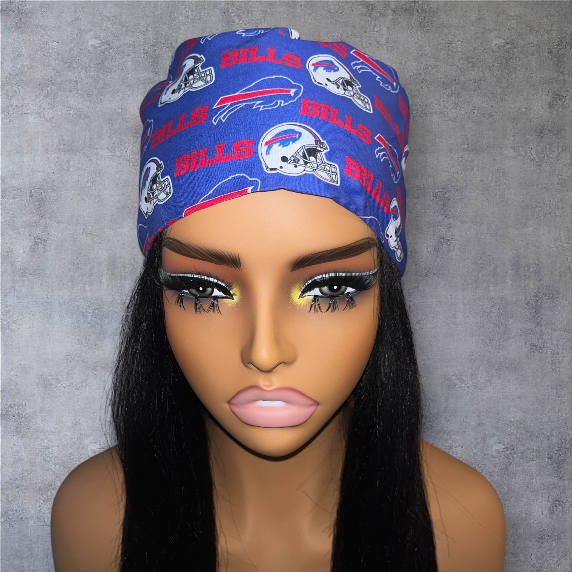 Limited Edition NFL Buffalo Bills Satin - Lined Scrub Cap - Nursecaresuites - Online Healthcare BoutiqueScrub CapAdjustable Scrub CapAdjustable Tie Backaesthetic healthcare worker