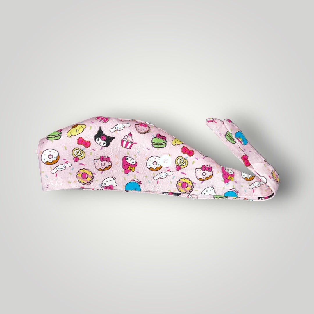 Limited Edition Satin - Lined Tie Back Scrub Caps | Hello Kitty, Barbie, Powerpuff and Bratz Styles - Nursecaresuites - Online Healthcare BoutiqueScrub CapAdjustable Scrub CapAdjustable Tie Backaesthetic healthcare worker