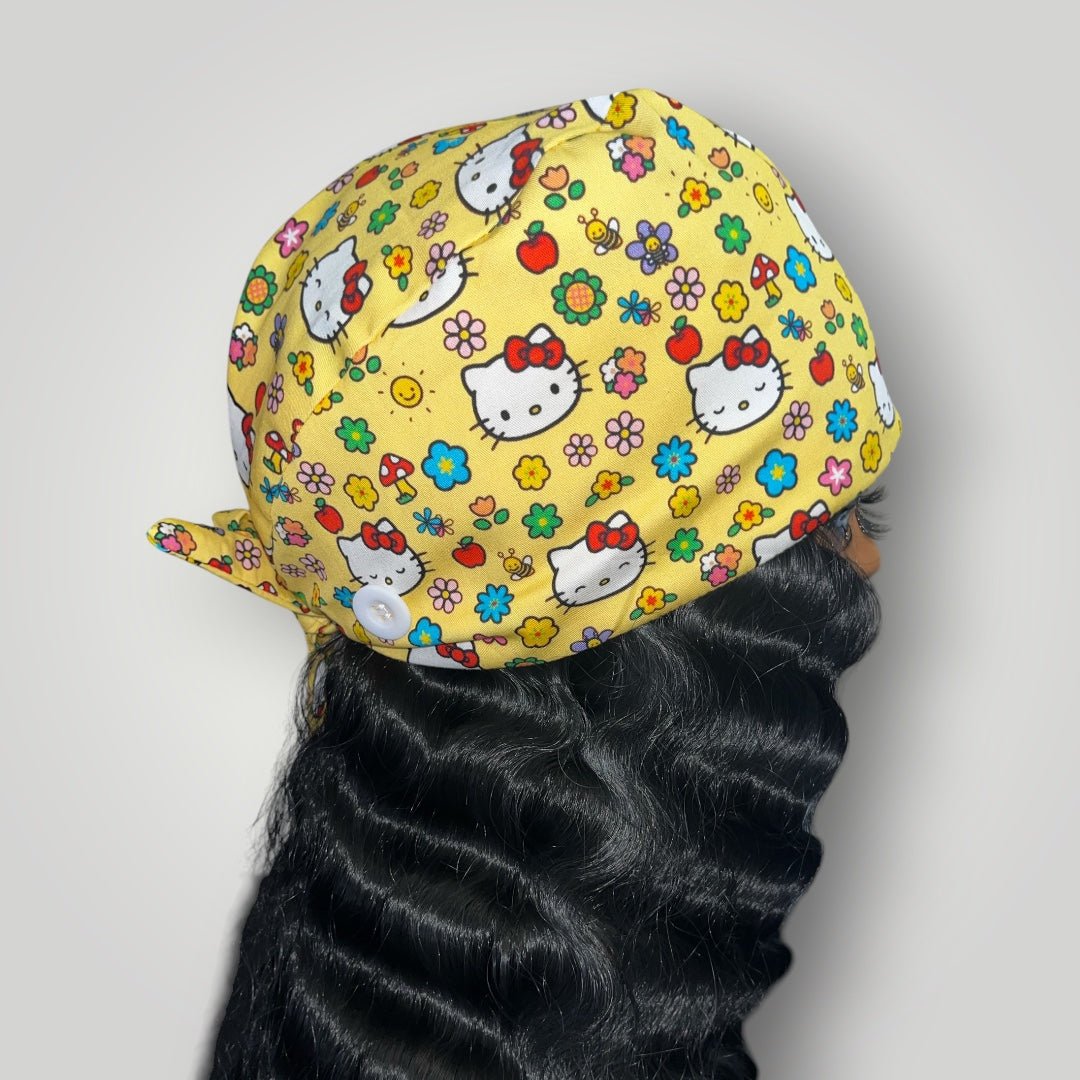 Limited Edition Satin - Lined Tie Back Scrub Caps | Hello Kitty, Barbie, Powerpuff and Bratz Styles - Nursecaresuites - Online Healthcare BoutiqueScrub CapAdjustable Scrub CapAdjustable Tie Backaesthetic healthcare worker
