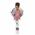 Locs & Loaded Nurse Badge Reel - Nursecaresuites - Online Healthcare Boutiquebadge reelacrylic badge reelaesthetic healthcare workeraesthetic nurse look