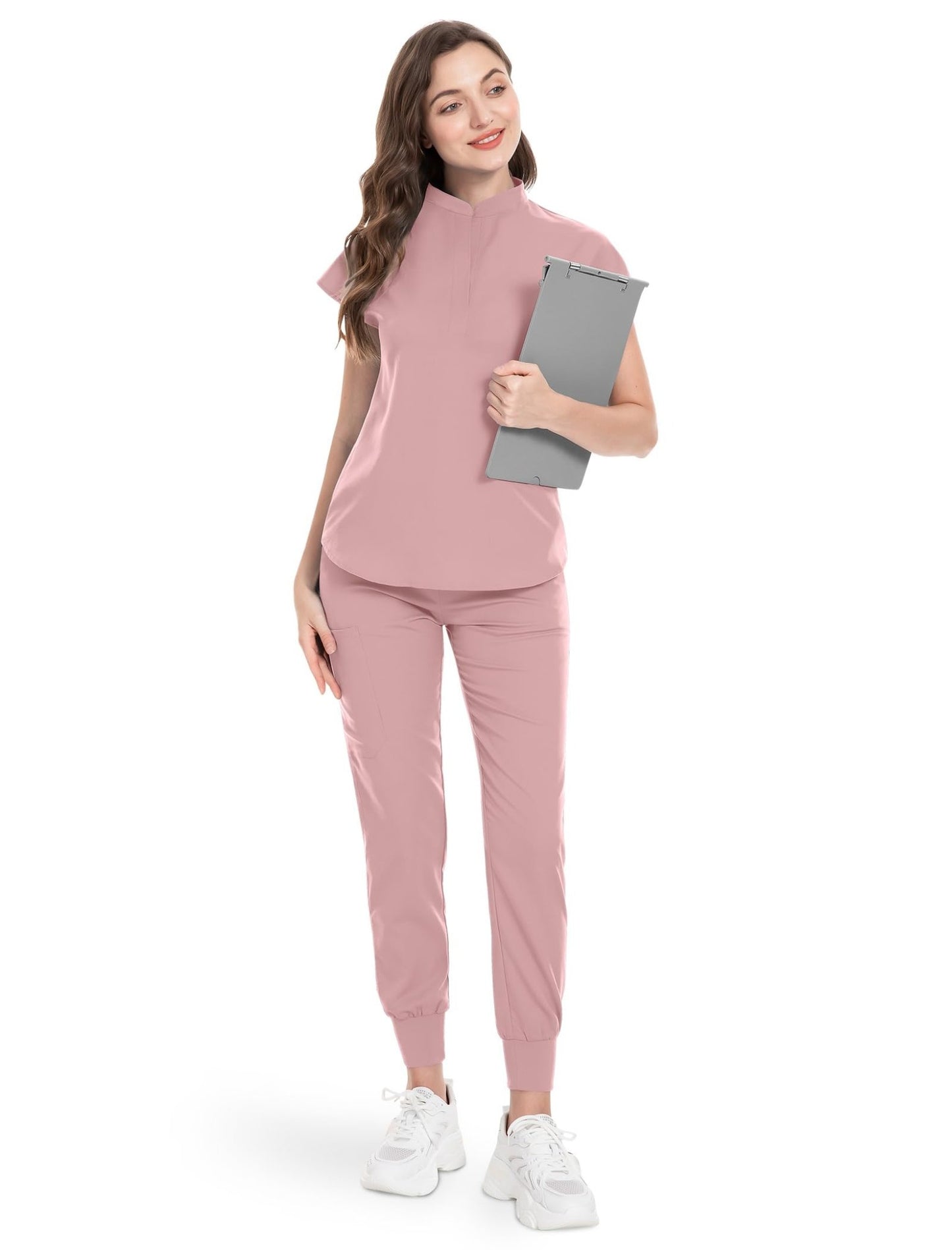 Mandarin Jogger Scrub Set - Nursecaresuites - Online Healthcare BoutiqueB09GVZHZT8