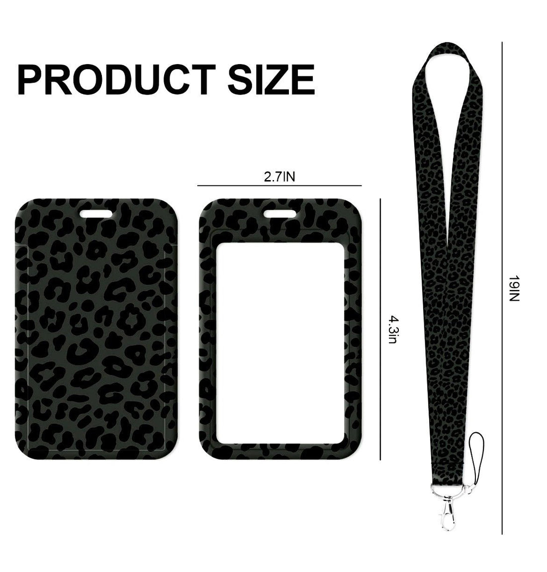 Midnight Leopard Lanyard with ID Holder – Durable Badge Holder for Nurses & Healthcare Workers - Nursecaresuites - Online Healthcare Boutiquebadge holder lanyardblack leopard lanyardcute work accessories