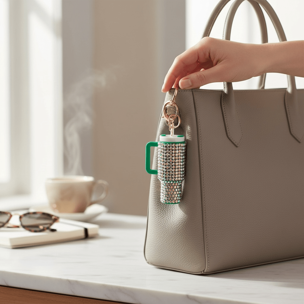 Mini Bling Tumbler Keychains - Nursecaresuites - Online Healthcare BoutiqueKeychainsbag charmbling keychainchapstick holder keychain