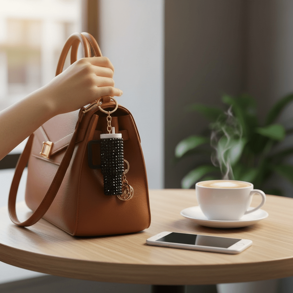 Mini Bling Tumbler Keychains - Nursecaresuites - Online Healthcare BoutiqueKeychainsbag charmbling keychainchapstick holder keychain